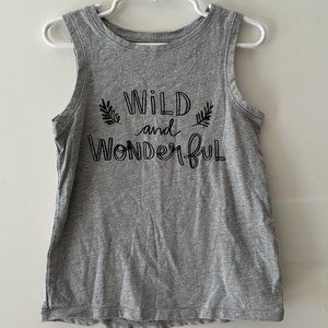 Cat & Jack Grey Easy Breezy Tank Top - Wild and Wonderful - Size 5T
